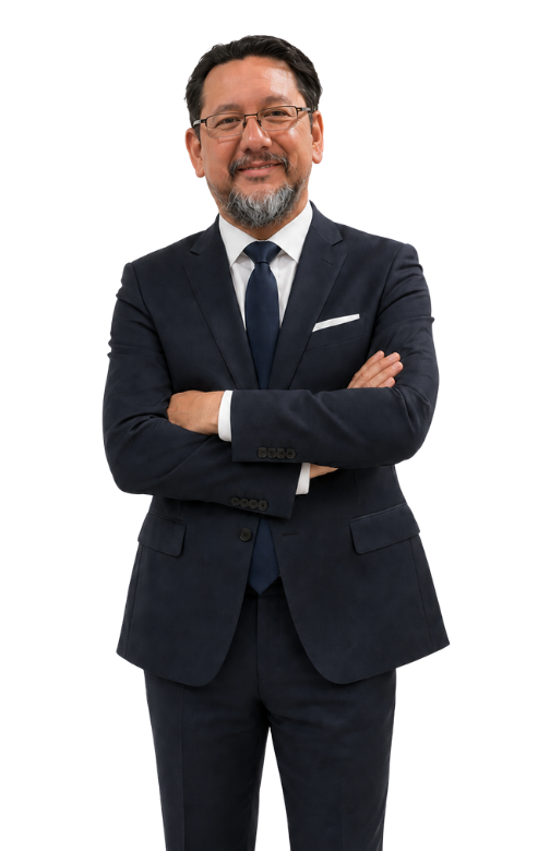 Carlos Villanueva, Database and Data Management Engineer, standing with arms crossed